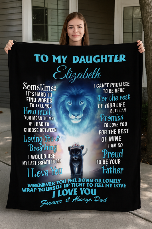 Daughter from Dad Personalized Blanket