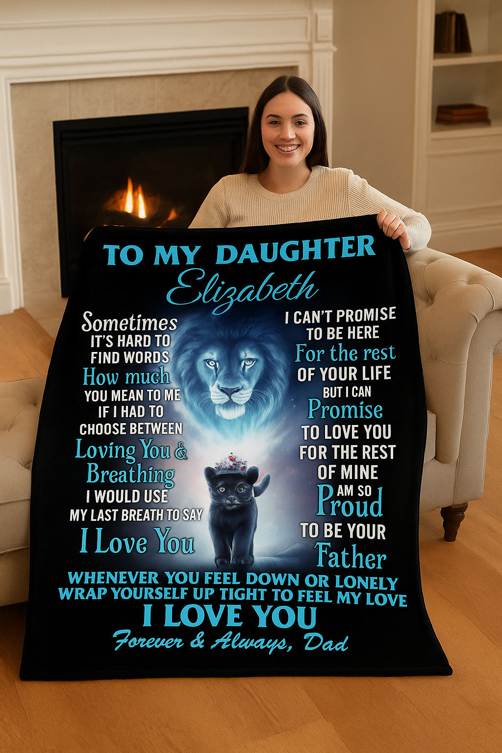 Daughter from Dad Personalized Blanket