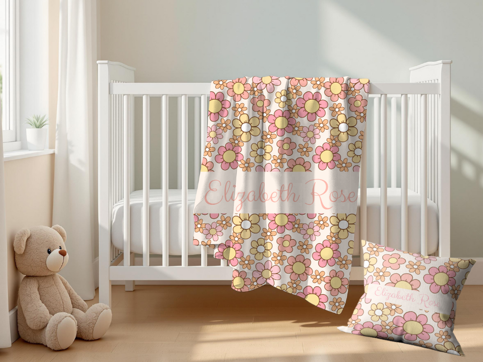 Daisy Personalized Fleece Baby Blanket