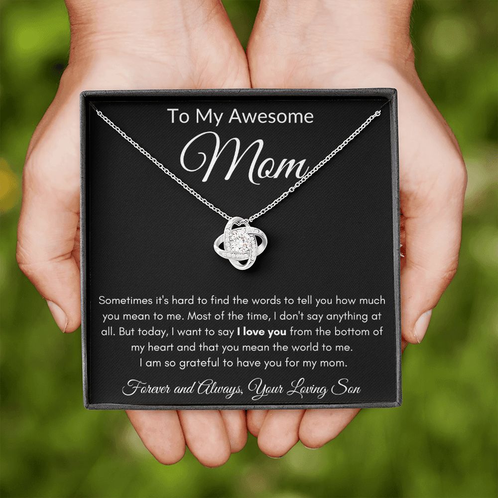Awesome Mom from Son Love Knot Necklace