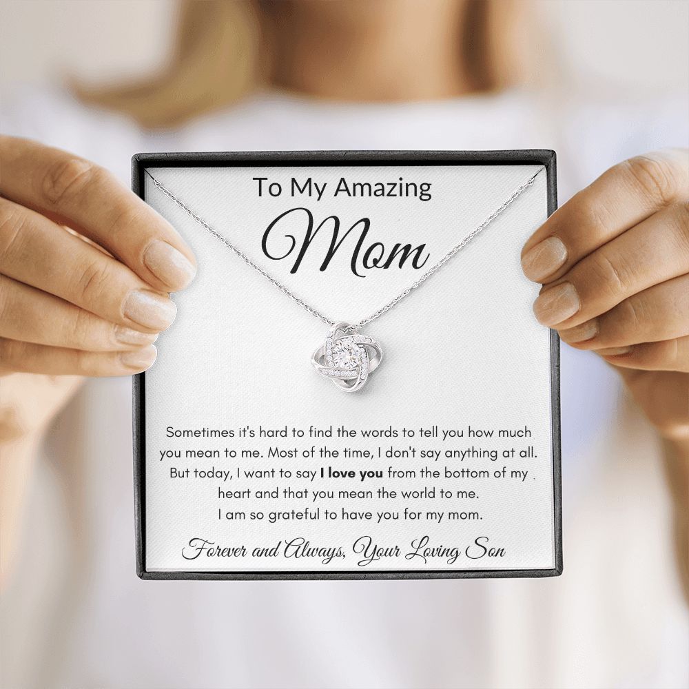 Amazing Mom Love Knot Necklace from Son