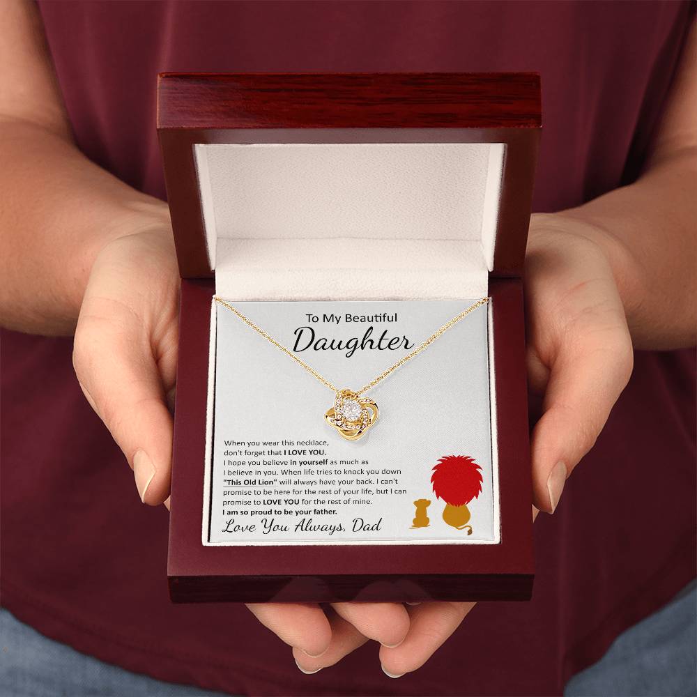 This Old Lion To My Beautiful Daughter Love Knot Necklace