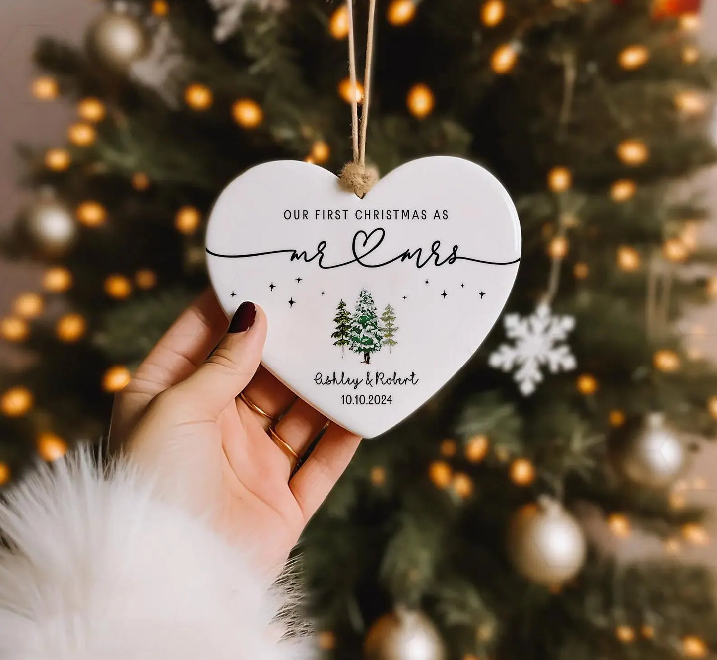 Personalized First Christmas Keepsake - Mr&Mrs ornament