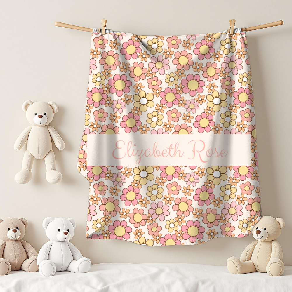 Daisy Personalized Fleece Baby Blanket