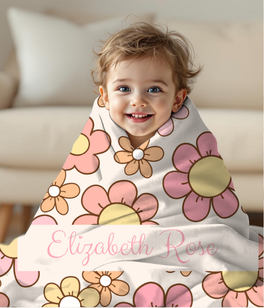 Daisy Personalized Fleece Baby Blanket