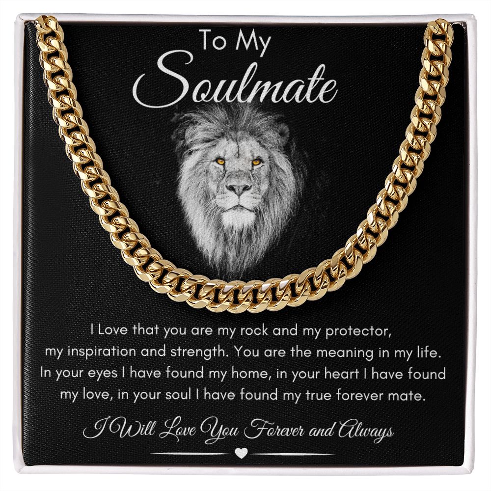 To My Soulmate Cubin Link Chain