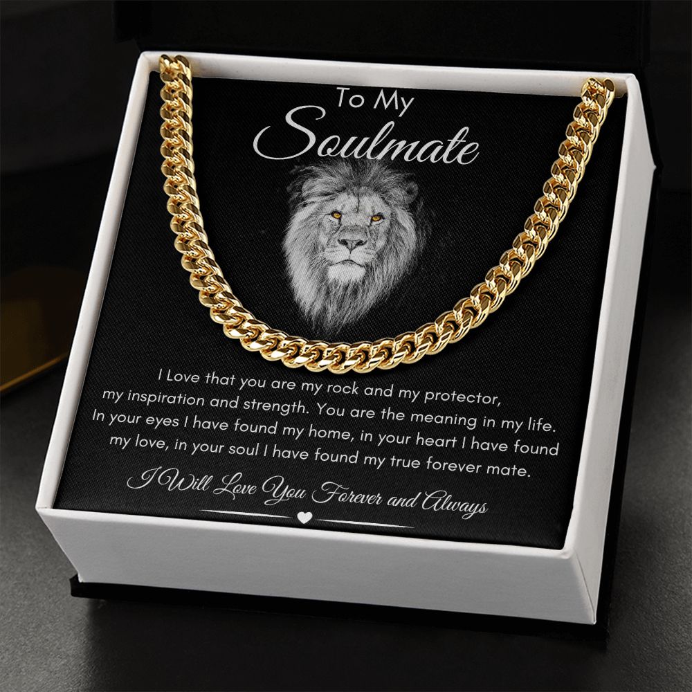 To My Soulmate Cubin Link Chain