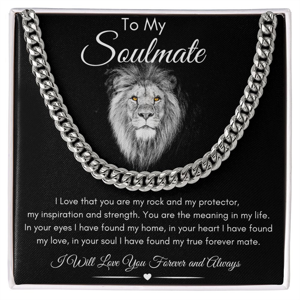 To My Soulmate Cubin Link Chain