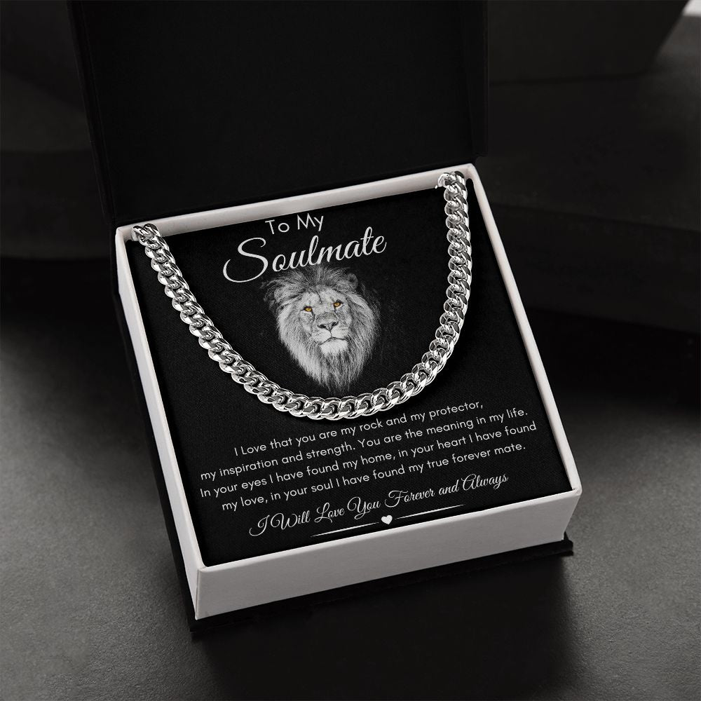 To My Soulmate Cubin Link Chain
