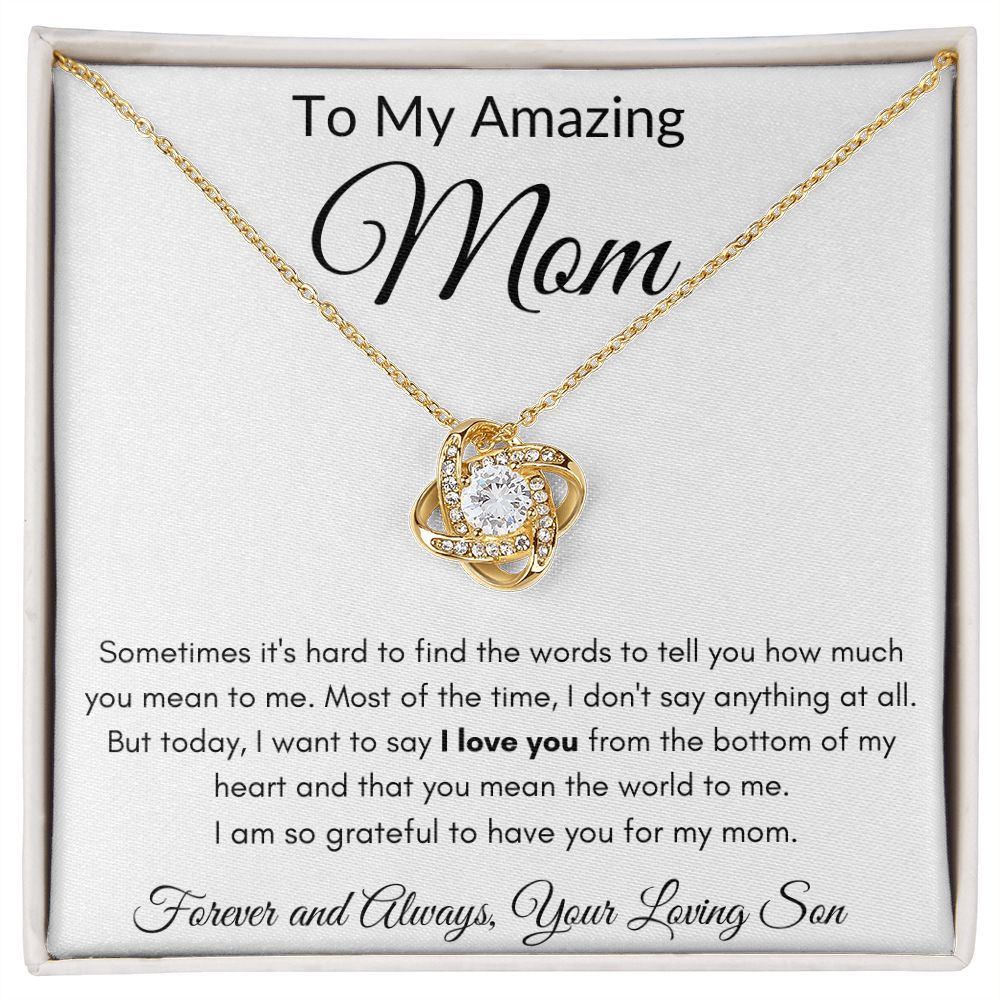 Amazing Mom Love Knot Necklace from Son