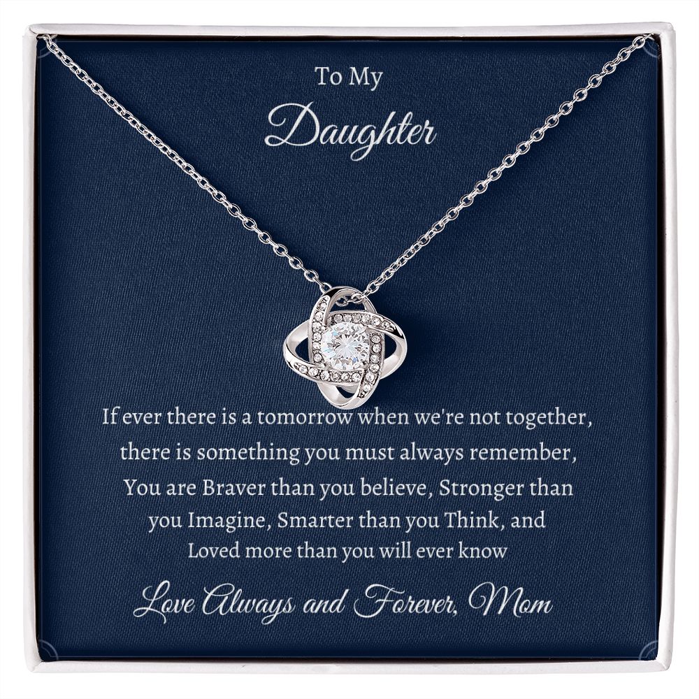 To My Daughter Love Knot Necklace