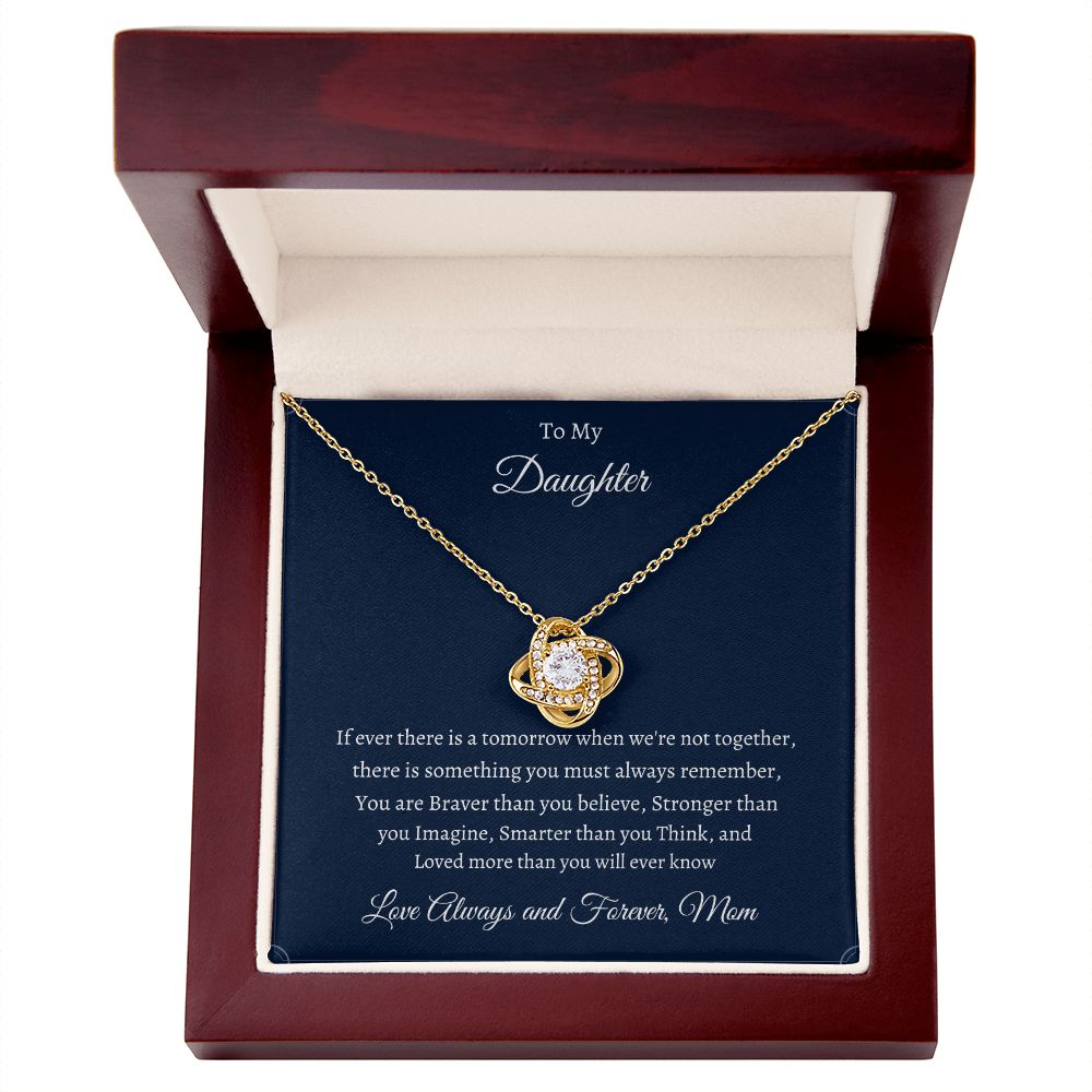 To My Daughter Love Knot Necklace