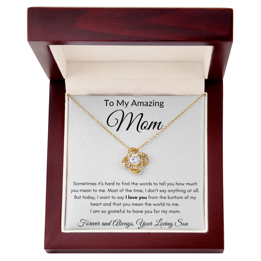 Amazing Mom Love Knot Necklace from Son