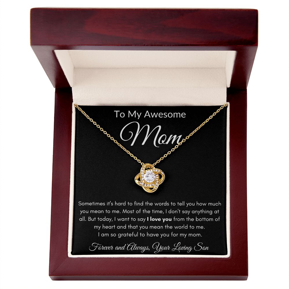 Awesome Mom from Son Love Knot Necklace