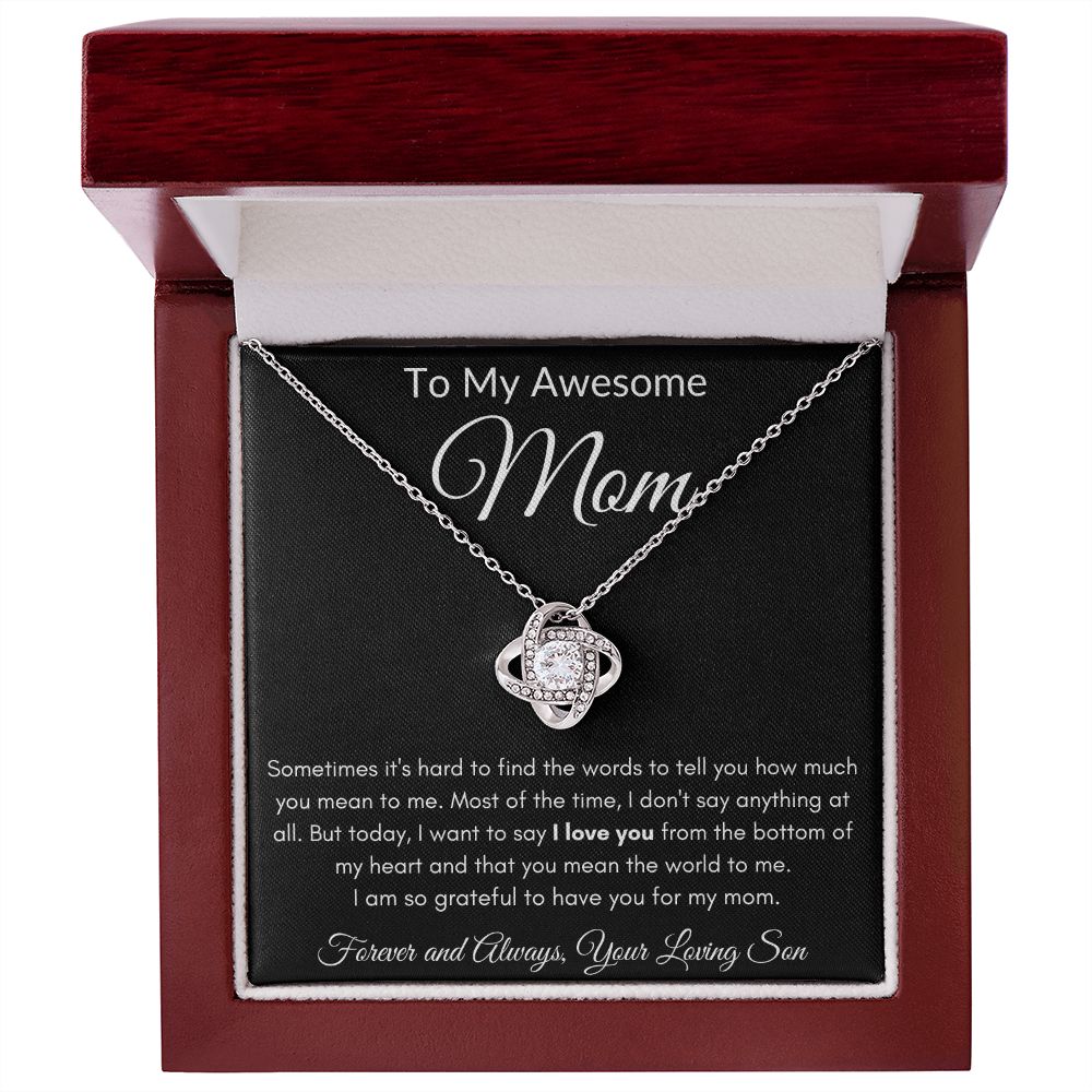 Awesome Mom from Son Love Knot Necklace