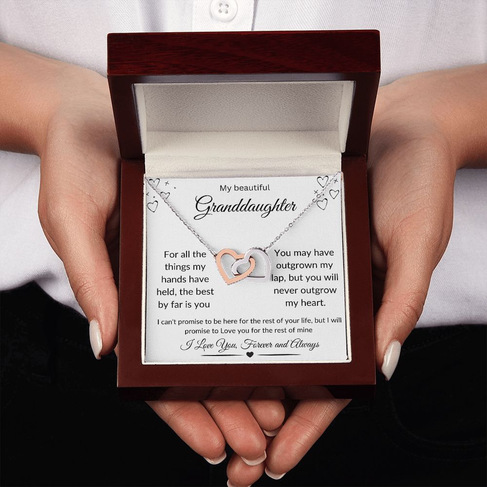 Beautiful Granddaughter Interlocking Hearts Necklace