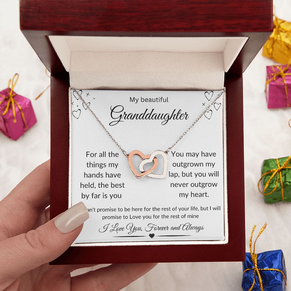 Beautiful Granddaughter Interlocking Hearts Necklace