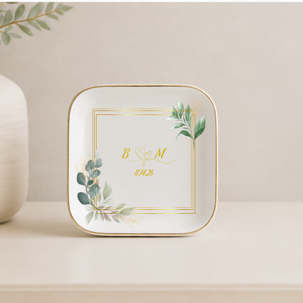Jewelry Dish|Custom Wedding Gift / Ring Dish / Date and Initials / Wedding Gift / Personalized Gift / Personalized / Engagement Gift /