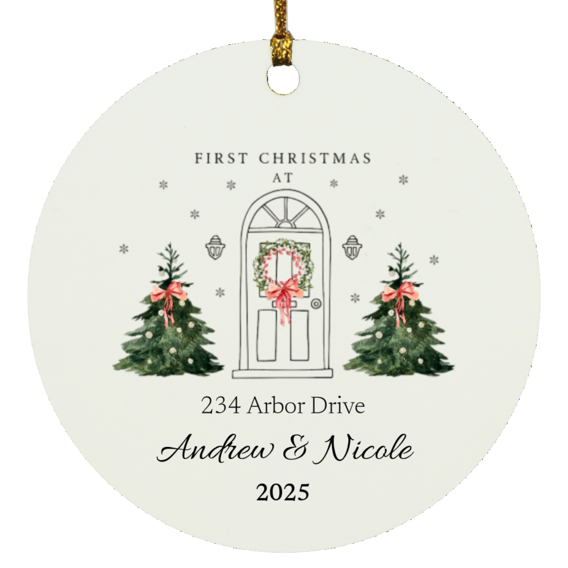 Our First Christmas in Our New Home, Christmas Tree New Home Ornament, Address Ornament