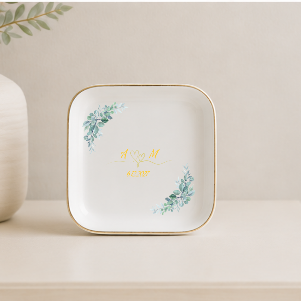 Custom Jewelry Tray –Custom Wedding Gift / Ring Dish / Date and Initials / Wedding Gift / Personalized Gift / Personalized / Engagement Gift /