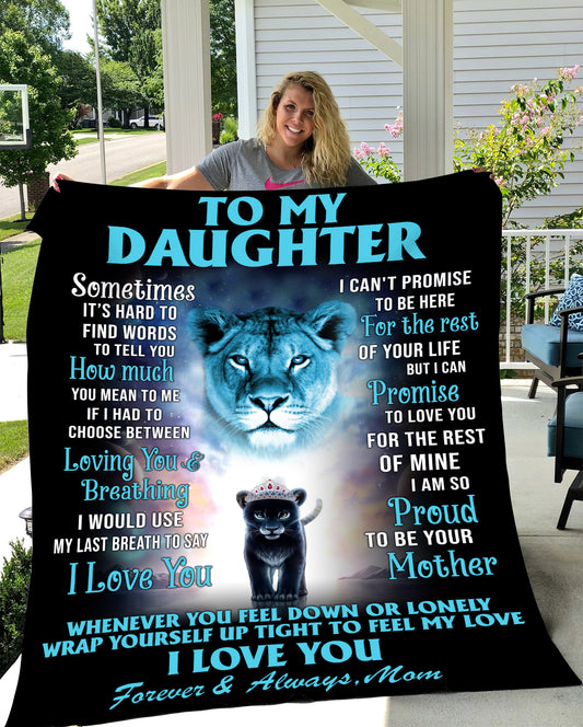 Daughter Sherpa Lion Blanket from Mom 50x60