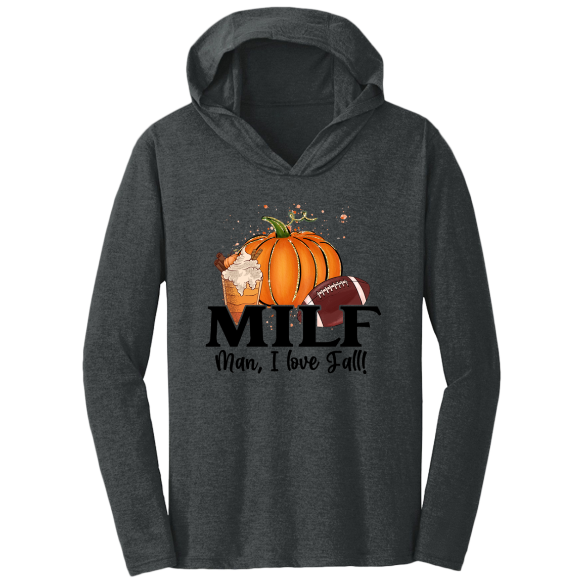 Man I Love Fall Pumpkin Football Triblend Unisex T-Shirt Hoodie