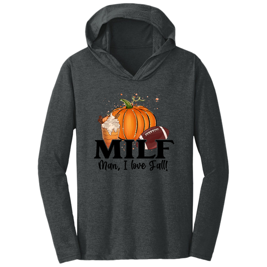 Man I Love Fall Pumpkin Football Triblend Unisex T-Shirt Hoodie