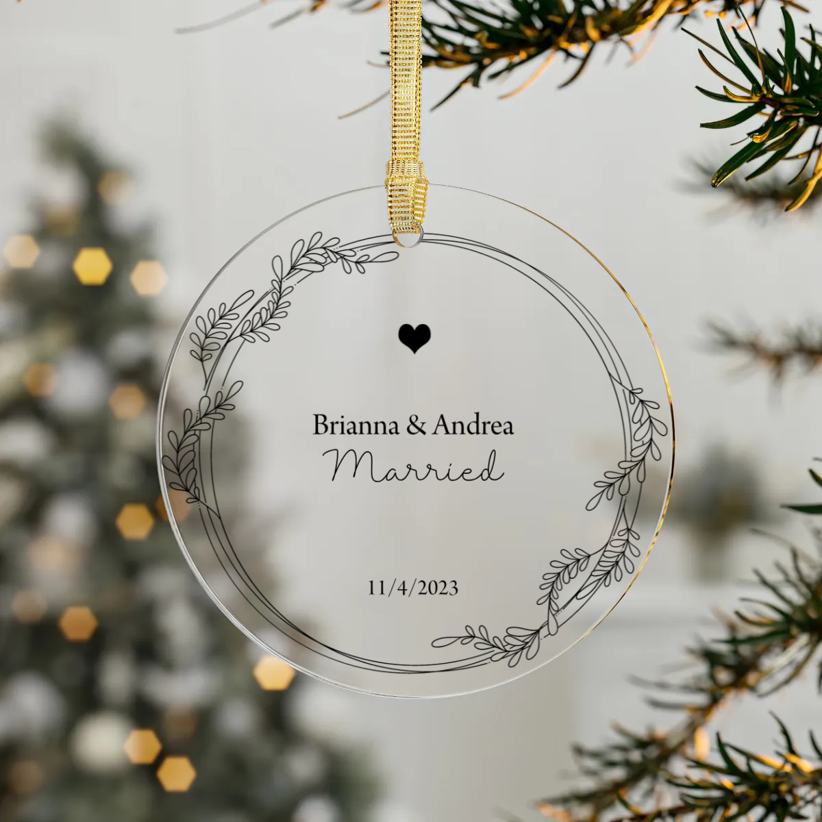 Personalized Engaged/Married Ornament