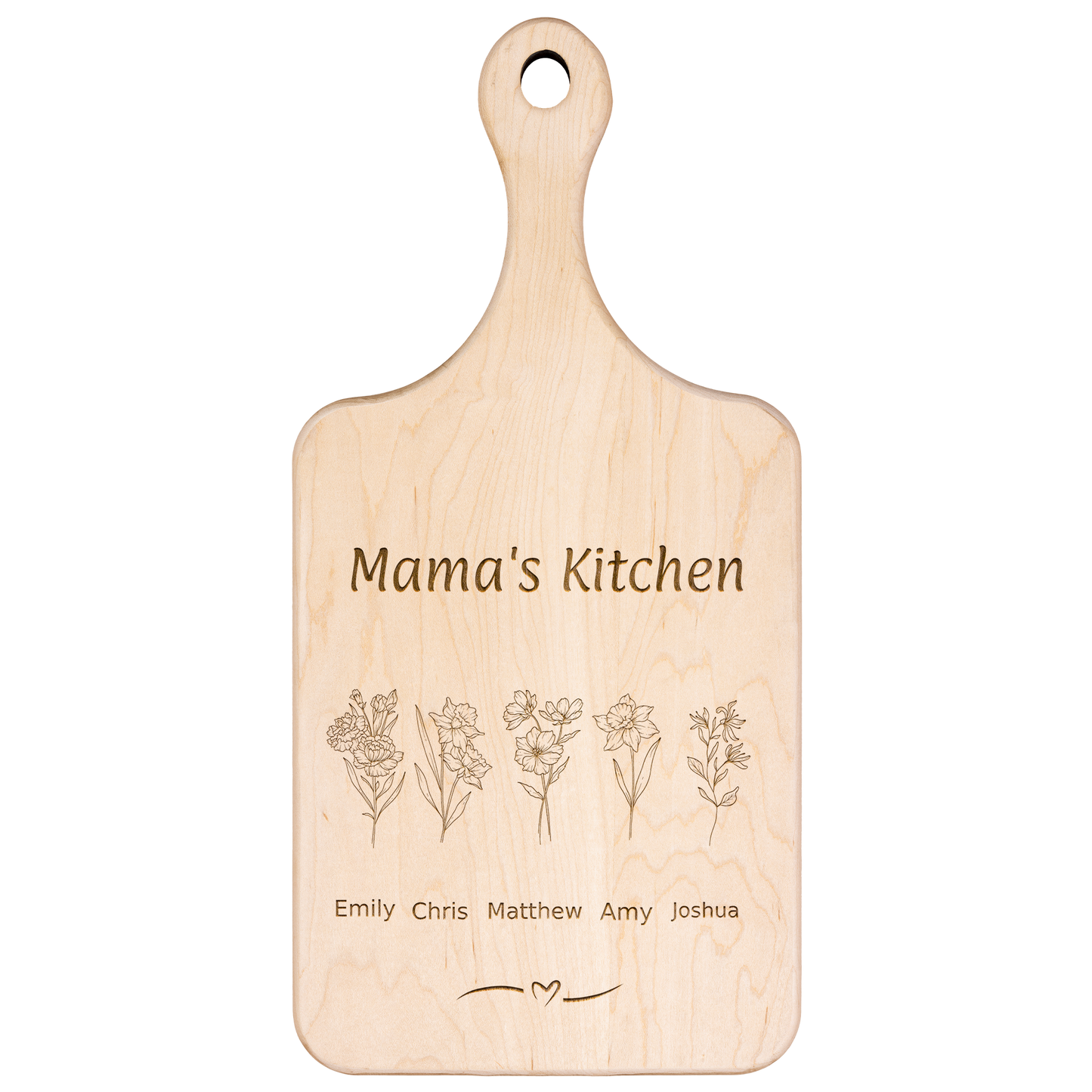 "Mama's Kitchen" Personalized Paddle Cutting Board