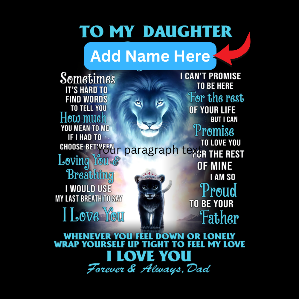 Daughter from Dad Personalized Blanket