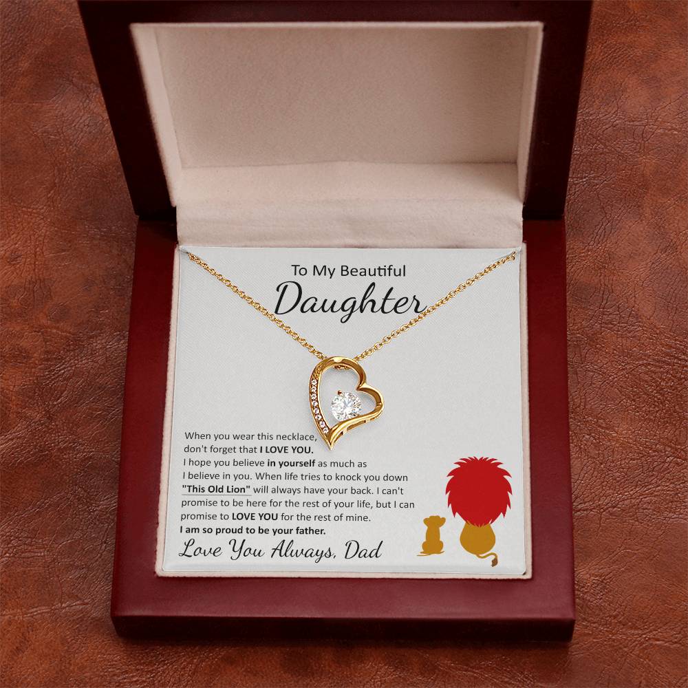 To My Beautiful Daughter Forever Love Necklace | This Old Lion