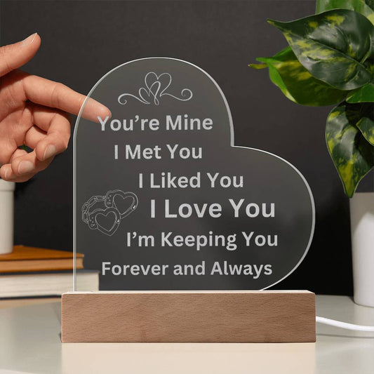 You're Mine Forever and Always Custom Heart Plaque