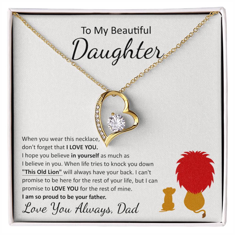 To My Beautiful Daughter Forever Love Necklace | This Old Lion