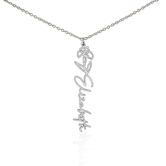 Birth Flower Name Necklace: Personalized Floral Jewelry