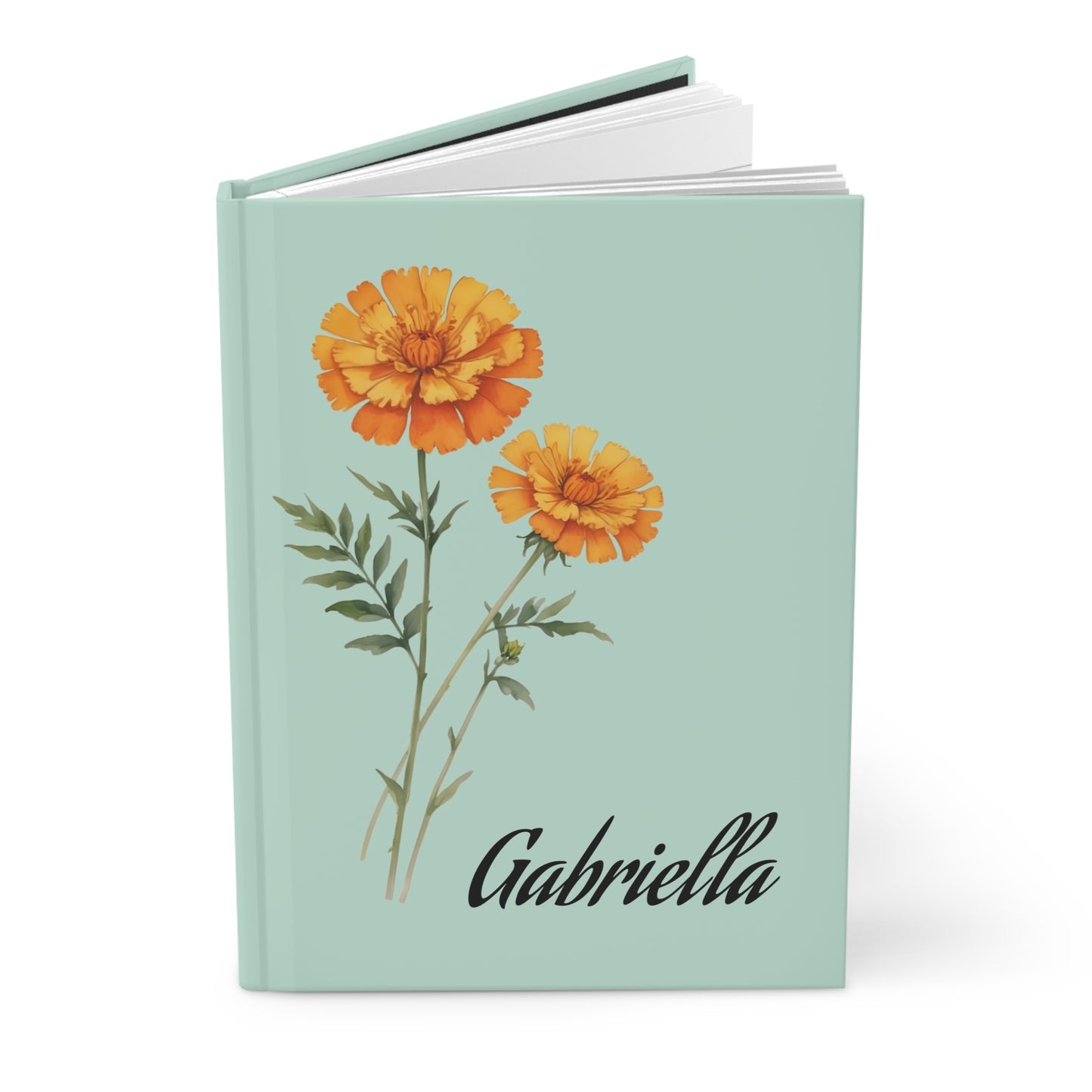 Personalized Birth Flower Journal with Name – Matte Hardcover Lined Notebook