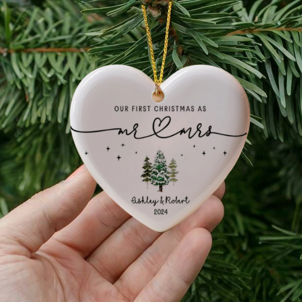 Personalized First Christmas Keepsake - Mr&Mrs ornament