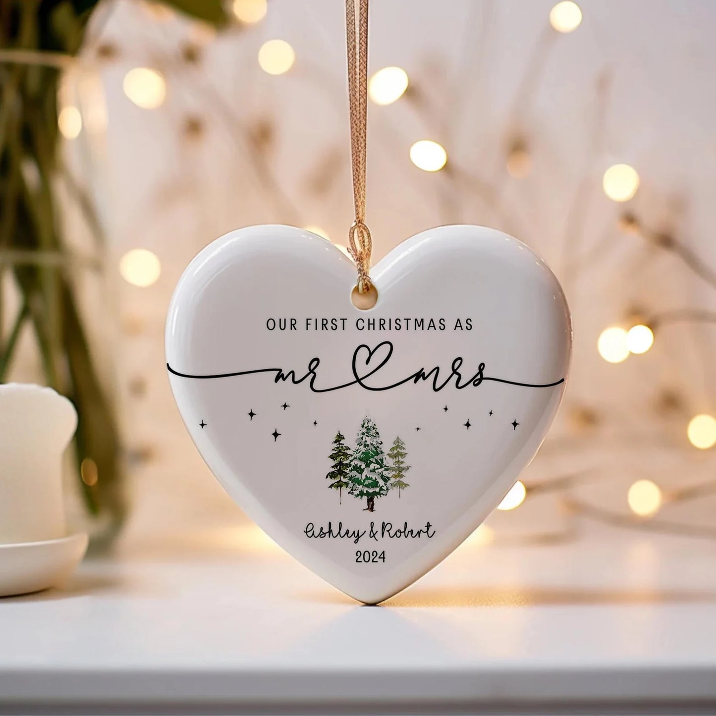 Personalized First Christmas Keepsake - Mr&Mrs ornament