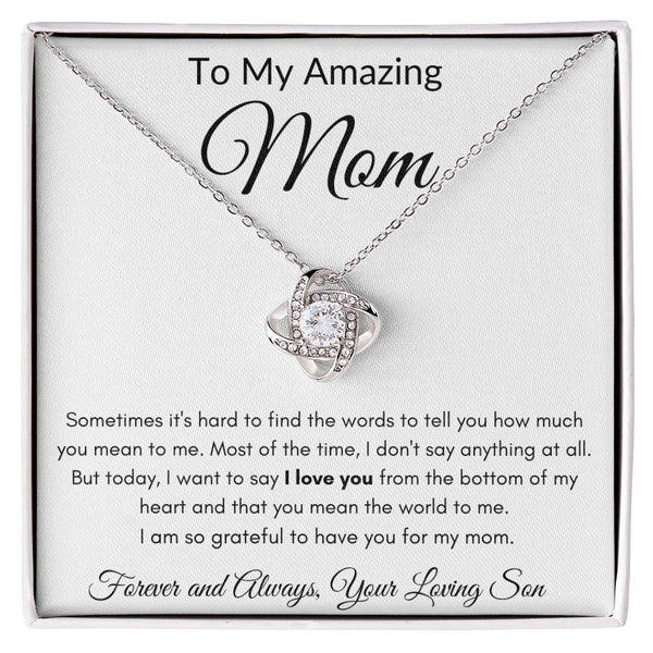 Heartfelt Mom Love Knot Necklace
