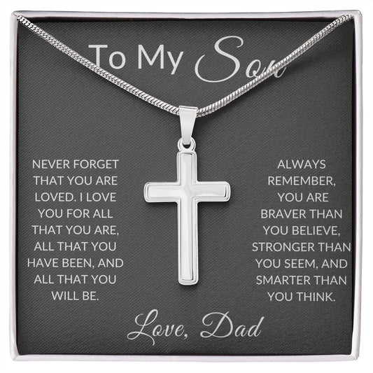 Cherished Son Cross Necklace