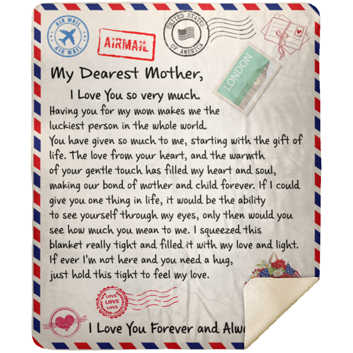 Dearest Mother Sherpa Blanket 50 x 60