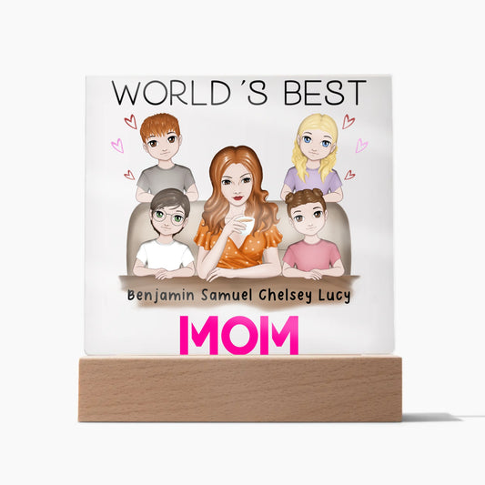 World's Best Mom Custom Acrylic Square Plaque