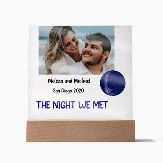 The Day We Met Personalized Acrylic Square Plaque