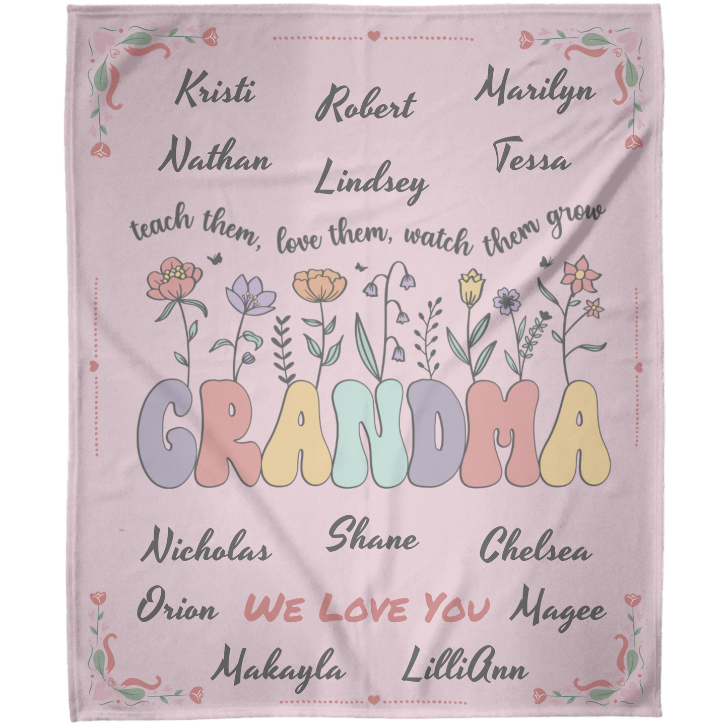 Grandmas Flower Garden Blanket 50x60