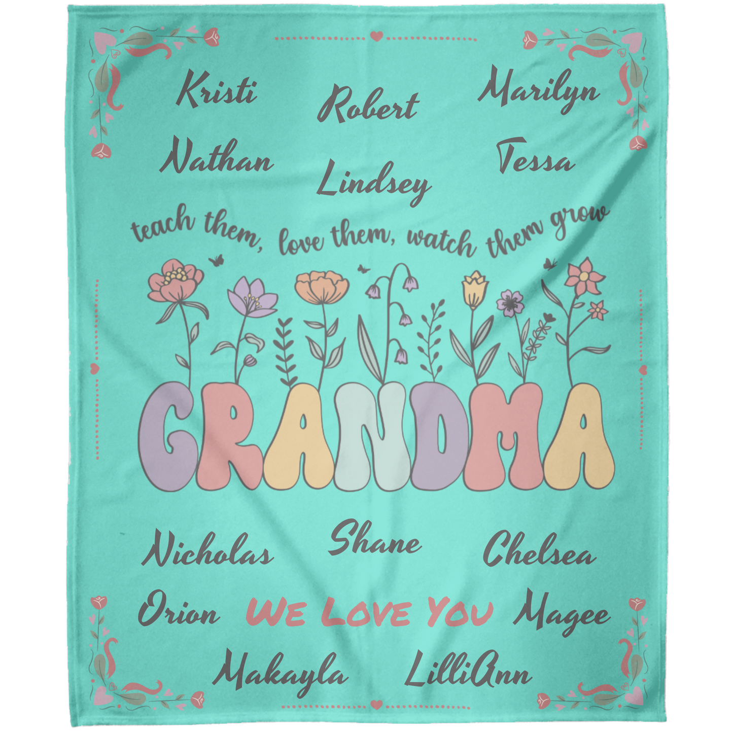 Grandmas Flower Garden Blanket 50x60