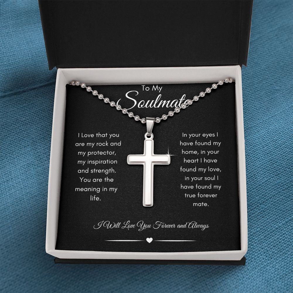Soulmate Stainless Cross Necklace with Ball Chain
