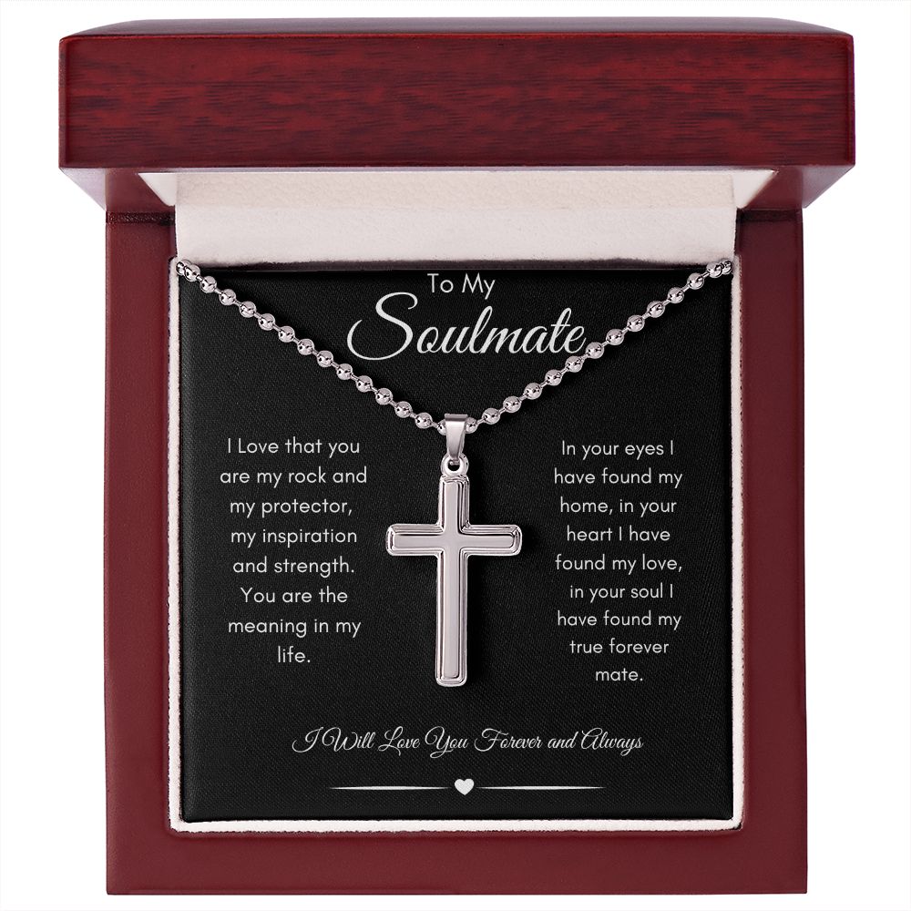 Soulmate Stainless Cross Necklace with Ball Chain