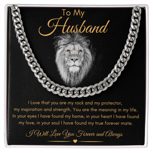 To My Husband Lion Cubin Link Chain