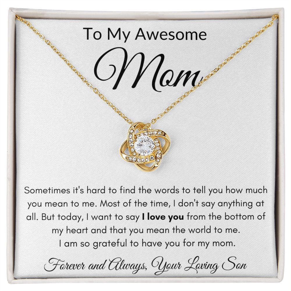 Awesome Mom Love Knot Necklace from Son