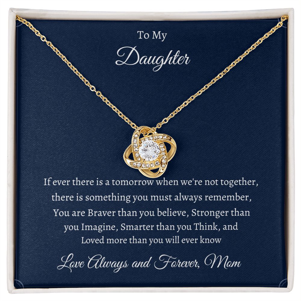 To My Daughter Love Knot Necklace