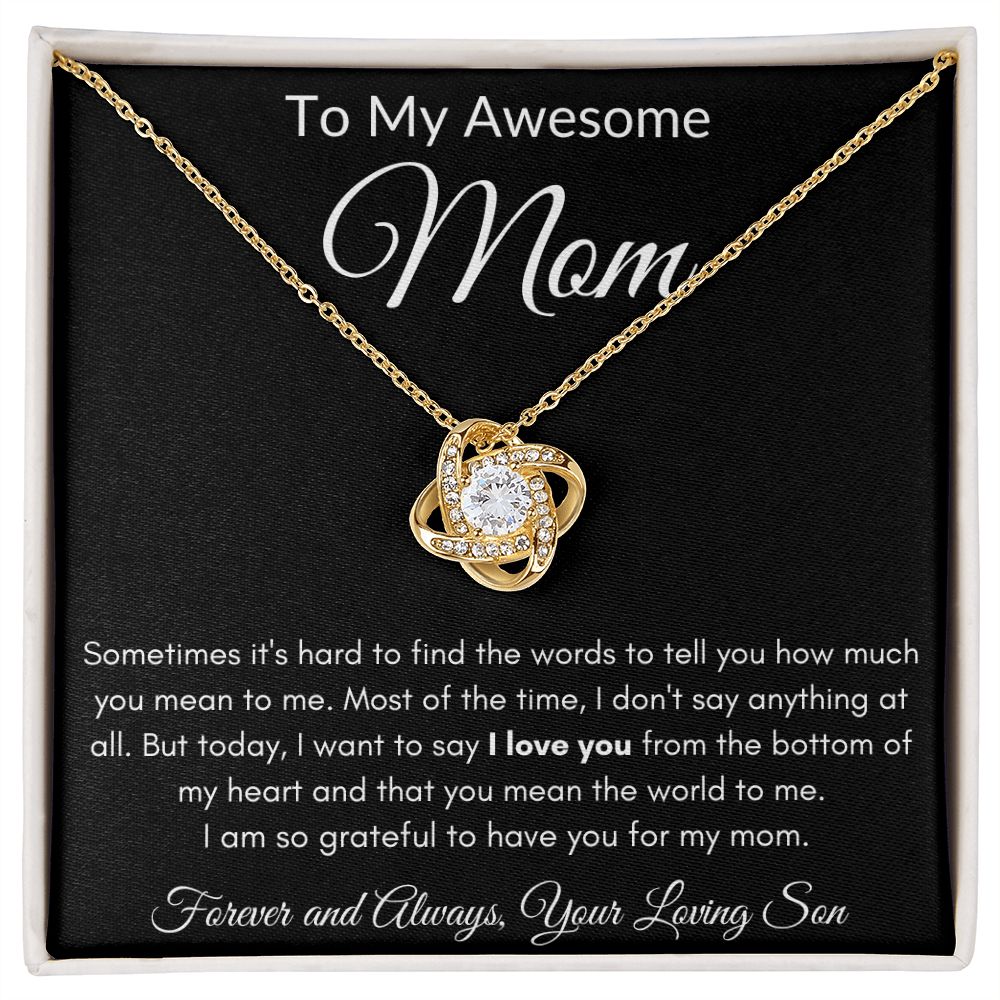 Awesome Mom from Son Love Knot Necklace